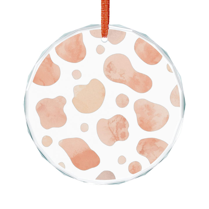 Abstract Blush Crystal Glass Ornament – Modern Handcrafted Home Decor