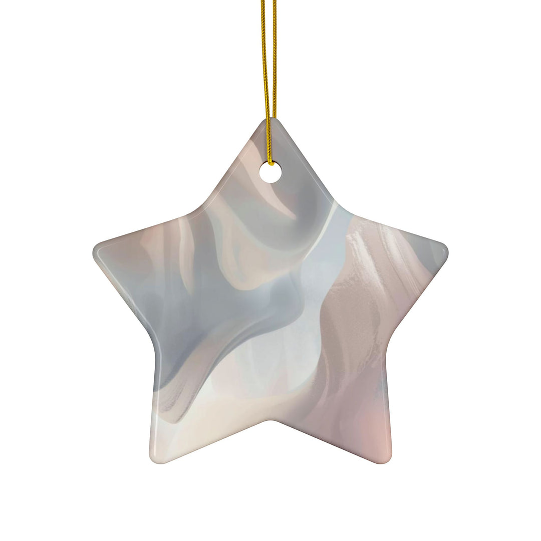 Custom Double-Sided Ceramic Ornaments – Modern Pastel Abstract – 1/3/5/10pc