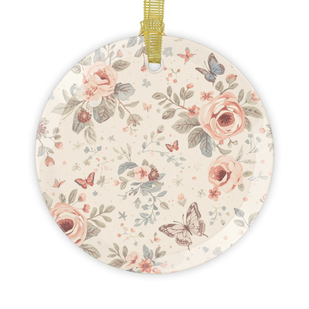 Custom Floral Glass Ornaments – Handcrafted, Vintage Roses & Butterflies