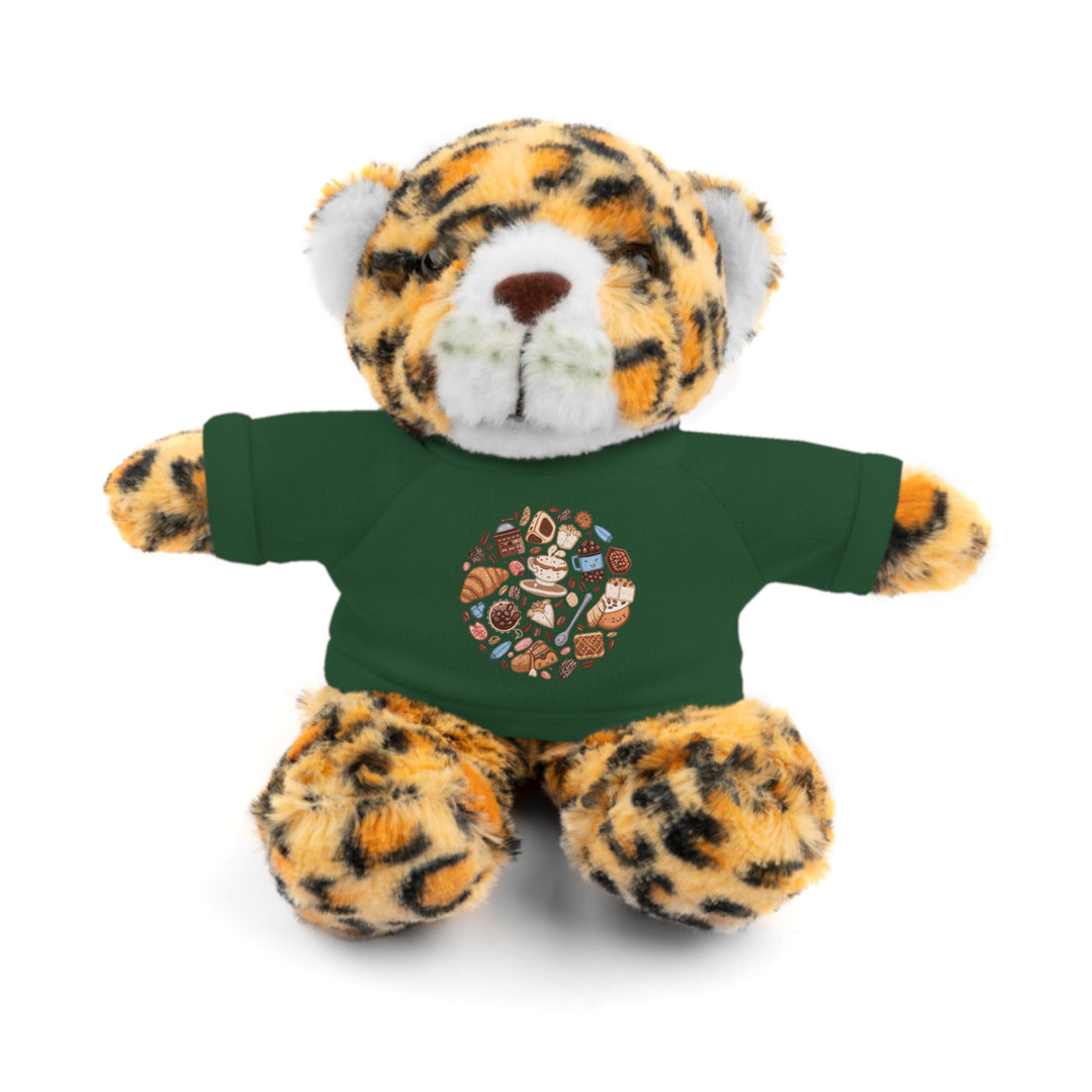 Custom Stuffed Animal w/ Coffee & Dessert Tee – Cute Plush Gift 8”