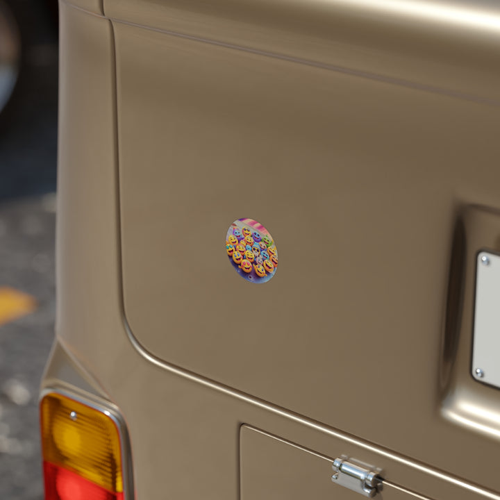 Space Emoji Clear Outdoor Sticker – Fun Round Vinyl, Weatherproof, 1pc