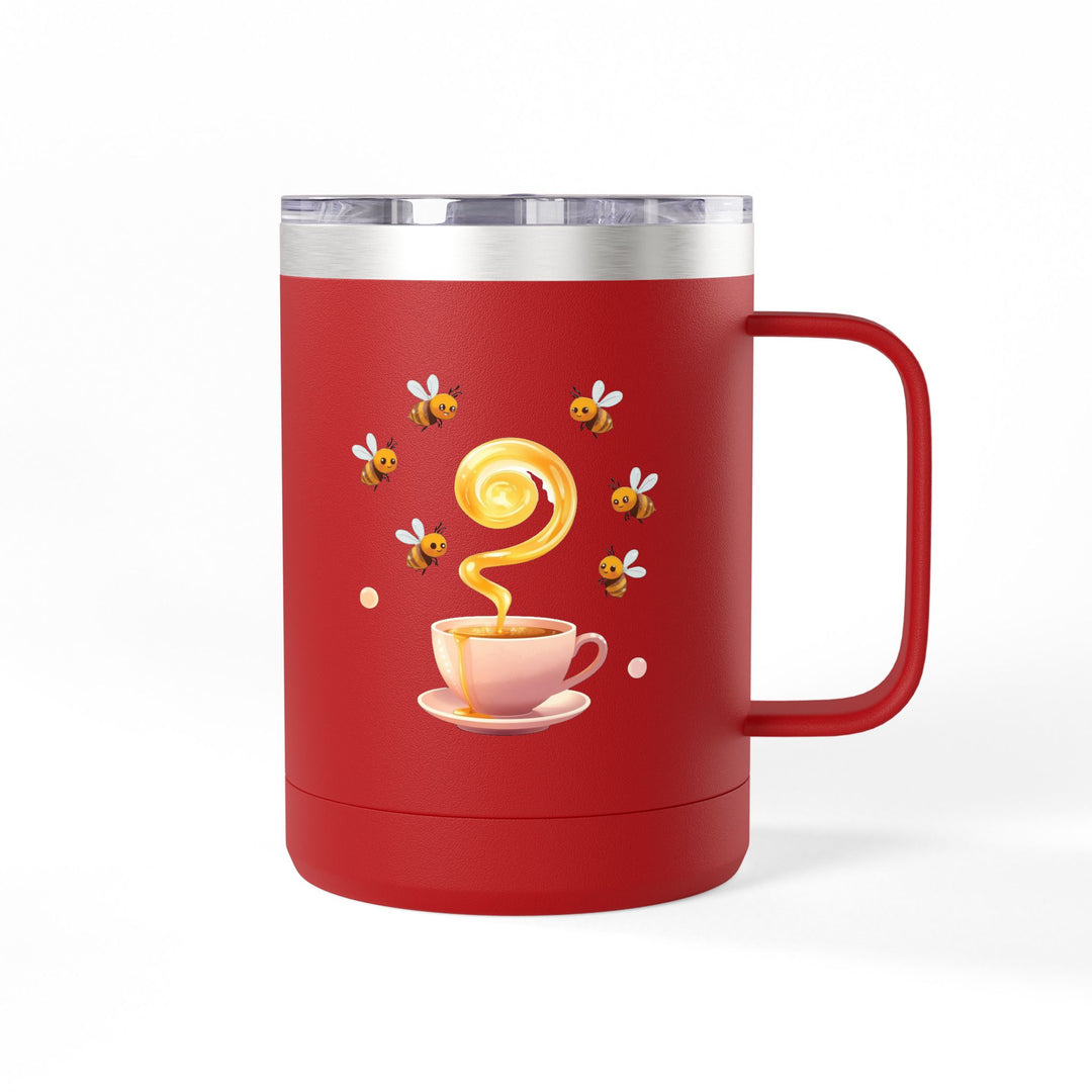 Warm Pastel Bees & Honey 15oz Coffee Mug Tumbler – Cute Travel Cup