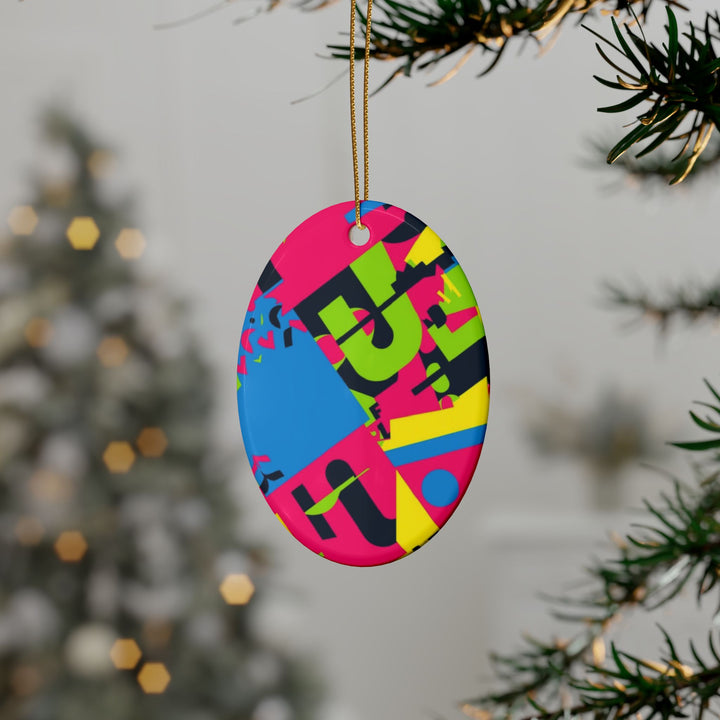 Custom Neon Abstract Ceramic Ornaments – Bold Geometric Decor (1-20pcs)