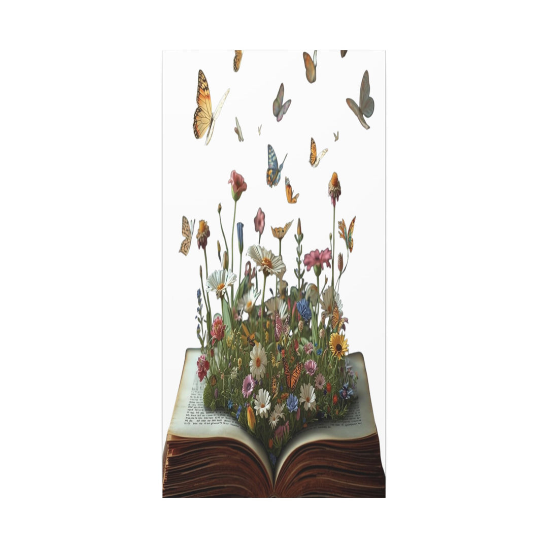 Magical Pop-Up Book Matte Canvas – Whimsical Wildflowers & Butterflies Art