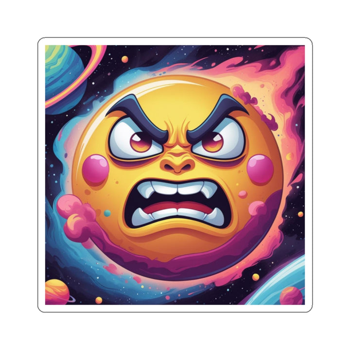 Custom Die-Cut Space Stickers – Vibrant, Cartoon Angry Sun & Planets
