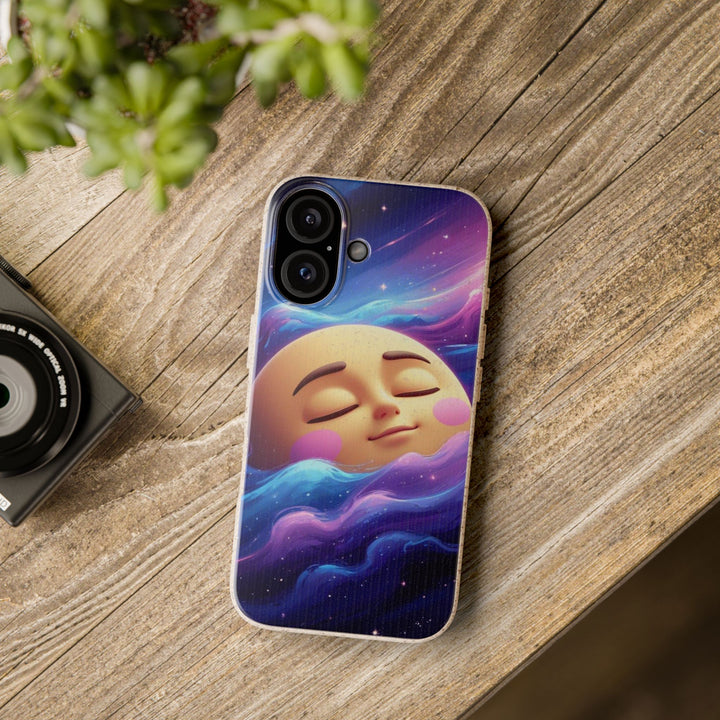 Dreamy Galaxy Biodegradable Phone Case – Eco-Friendly, Cute Moon Design
