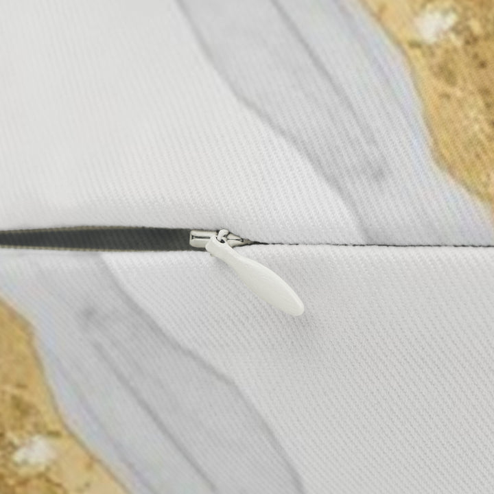 Spun Polnoter Lumbar Pillow – Marble Gold Ergonomic Back Support Chic