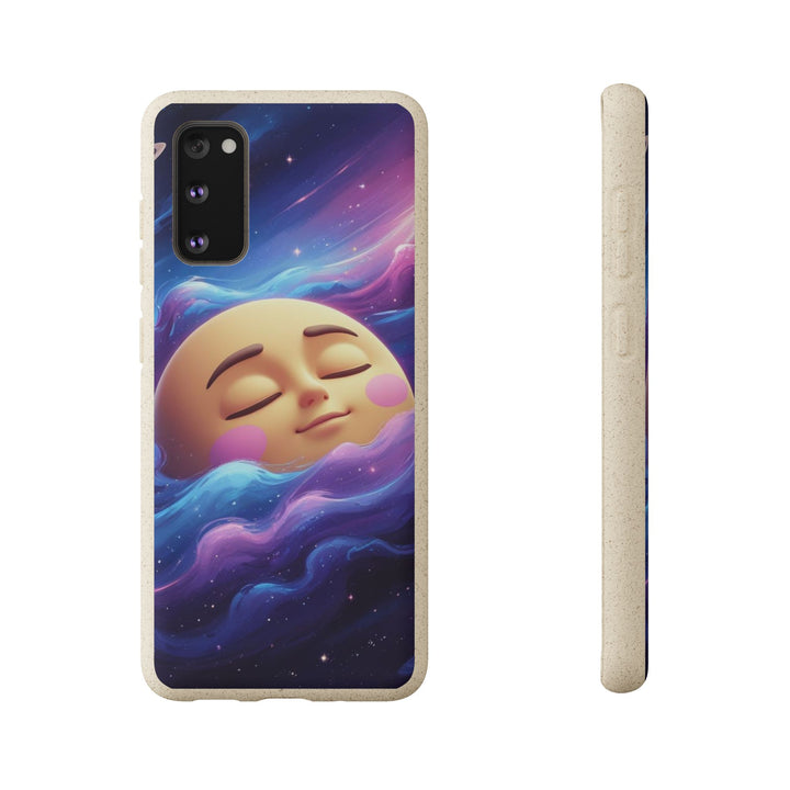 Dreamy Galaxy Biodegradable Phone Case – Eco-Friendly, Cute Moon Design