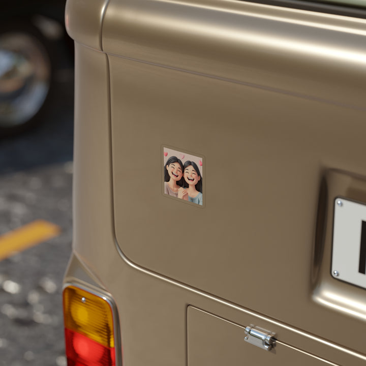 Smiling Friends 3D Cartoon Transparent Die-Cut Outdoor Sticker – Joyful Vibes