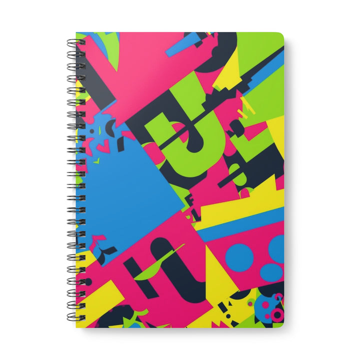Wirobound A5 Softcover Notebook – Neon Geometric Urban Street Style
