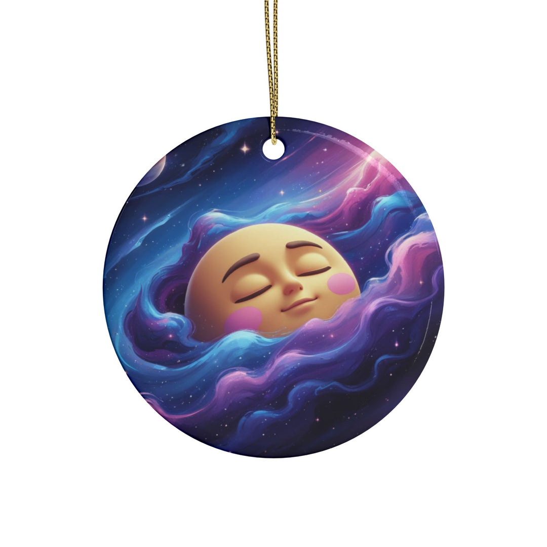 Personalized Galaxy Ceramic Ornaments – Custom Cute Moon Decor (1-20pcs)