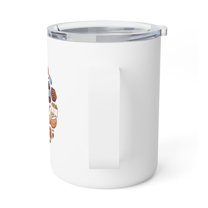Whimsical Café 10oz Insulated Coffee Mug – Cartoon Sweets & Hot/Cold Travel Cup