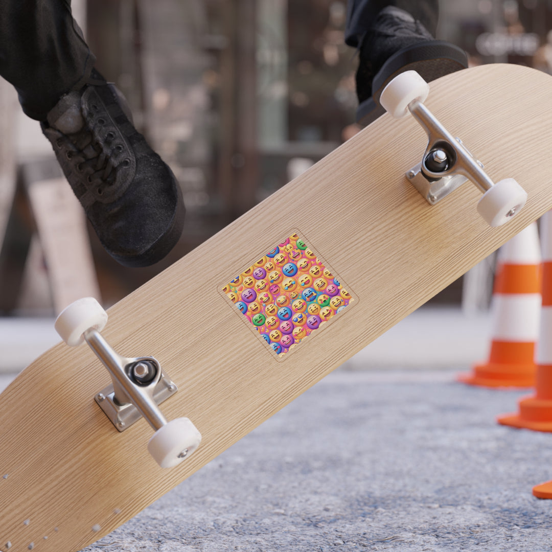 Joyful Emoji Transparent Die-Cut Outdoor Sticker – Colorful, Durable & Fun!
