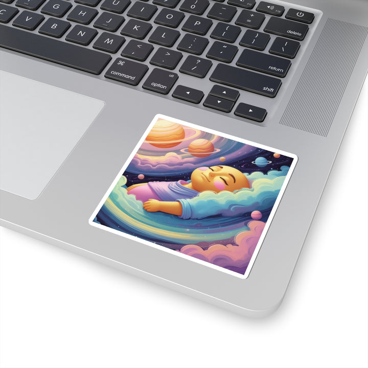 Dreamy Cosmic Baby Kiss-Cut Sticker – Pastel Galaxy Nursery Decor