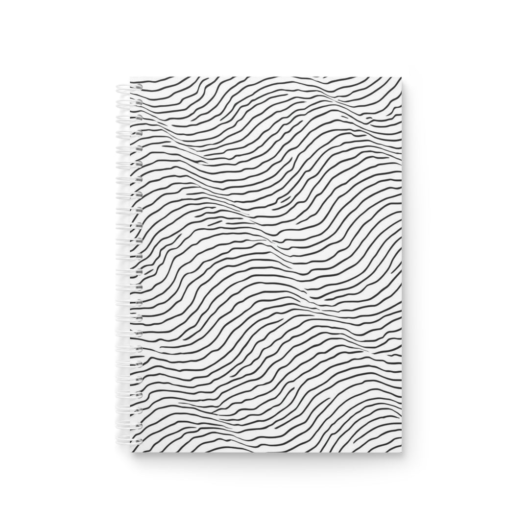 Custom Spiral Notebook – Minimalist Wavy Line Art, Stylish & Personalizable
