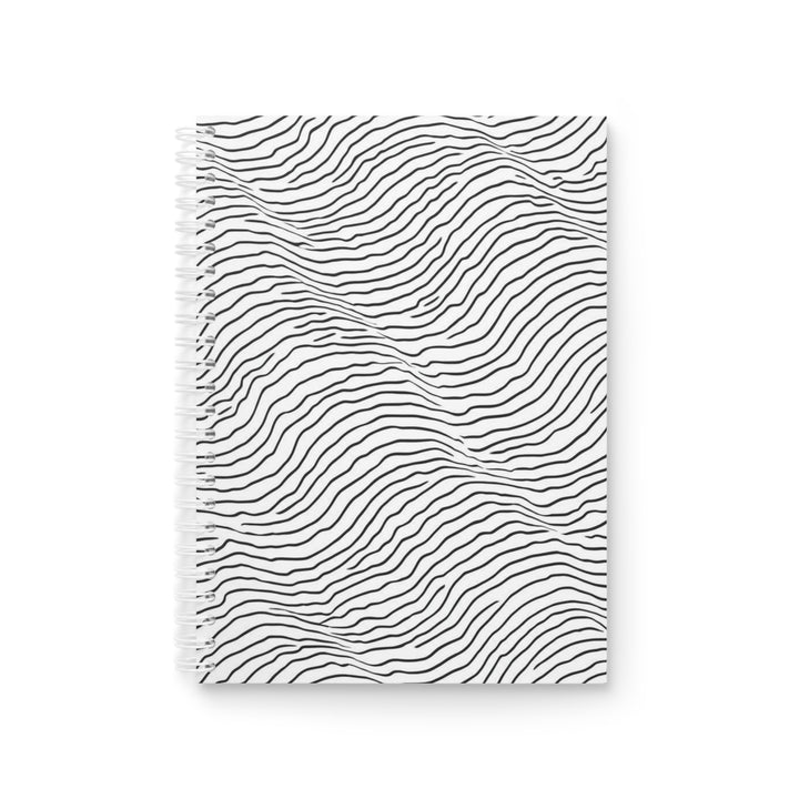 Custom Spiral Notebook – Minimalist Wavy Line Art, Stylish & Personalizable