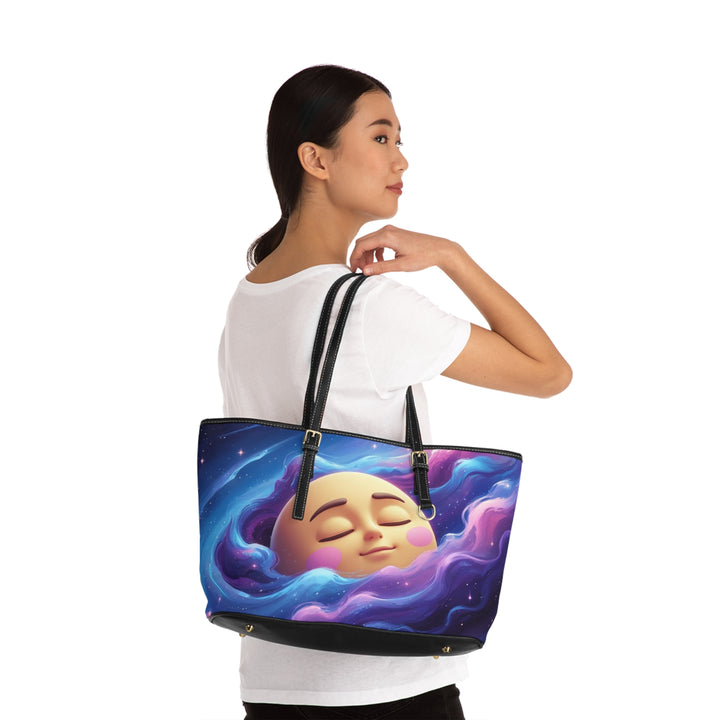 Galaxy Moon PU Leather Shoulder Bag – Cute Space Chic, Versatile & Trendy
