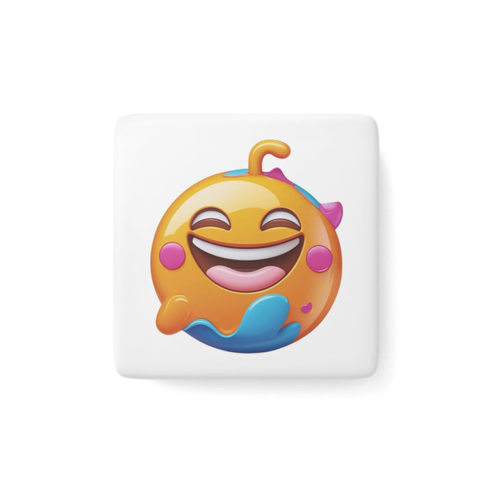 Personalized Porcelain Square Magnet – Playful Emoji Art, Cheerful & Chic