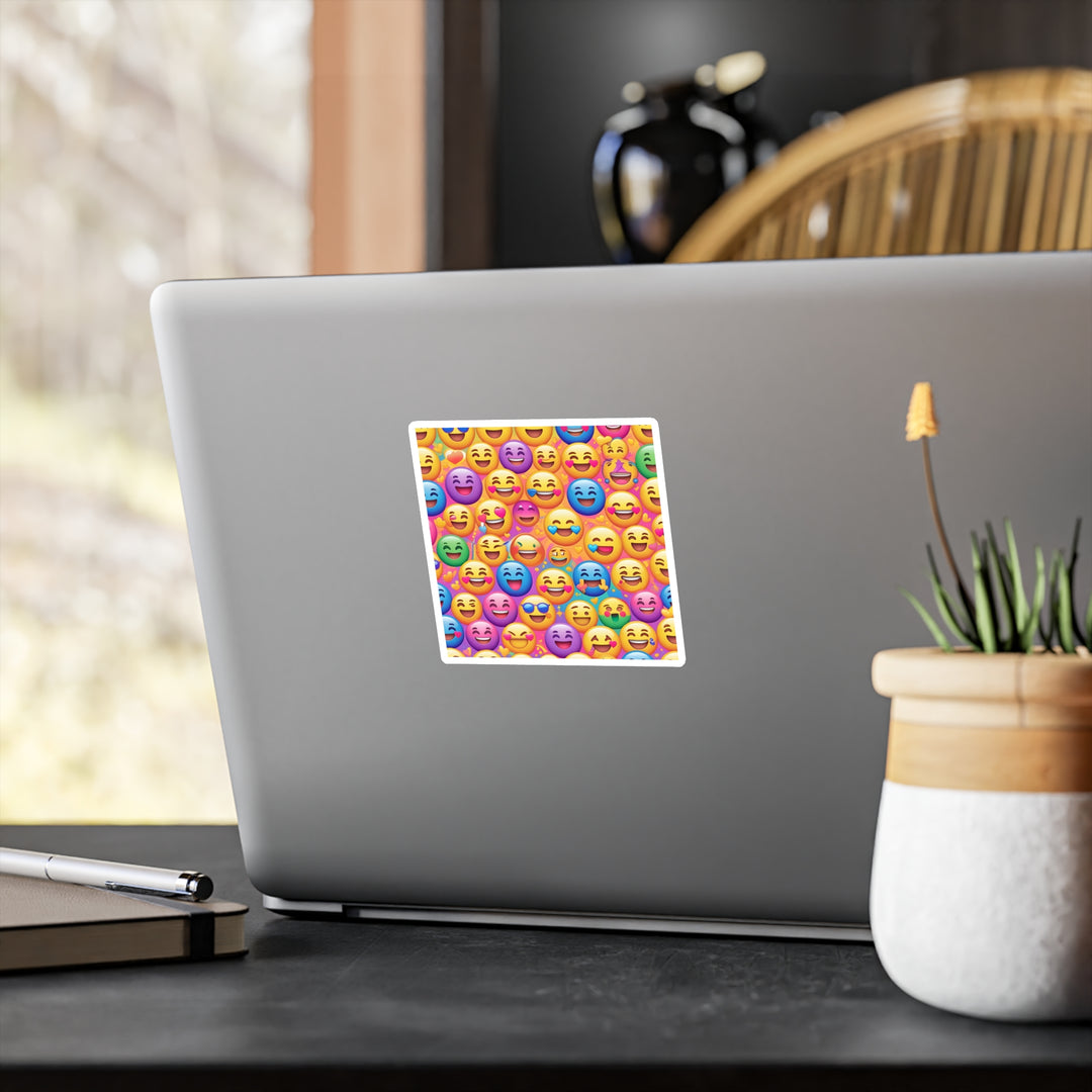 Vibrant Emoji Vinyl Kiss-Cut Stickers – Fun, Weatherproof, Custom Art