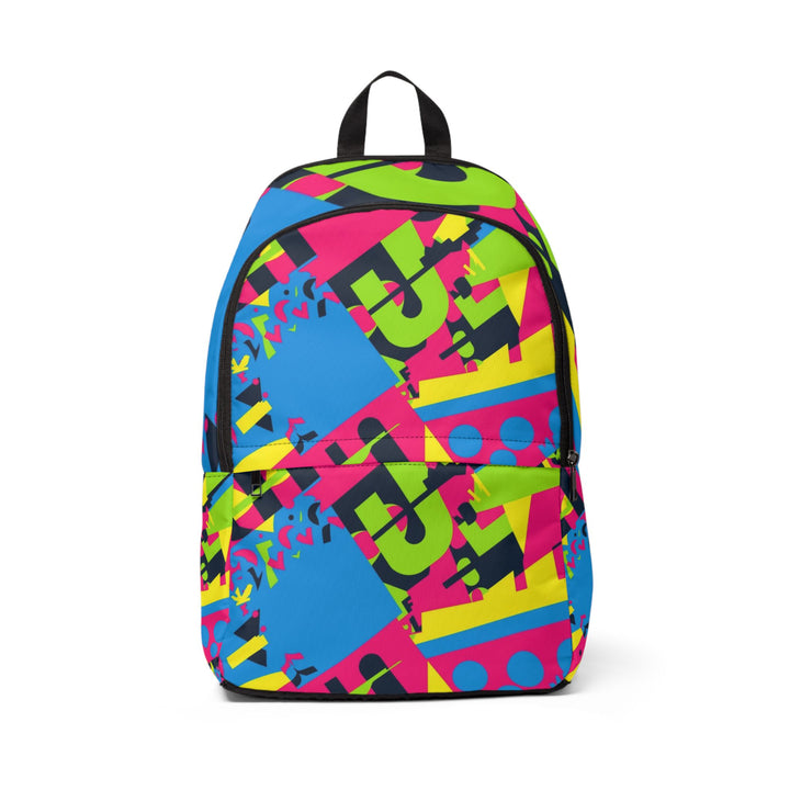 Neon Geo Unisex Waterproof Nylon Backpack – Trendy, Lightweight & Urban