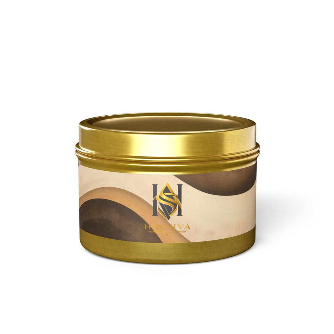 Handcrafted Abstract Wave Tin Candle – Cozy Mid-Century Modern Decor Gift