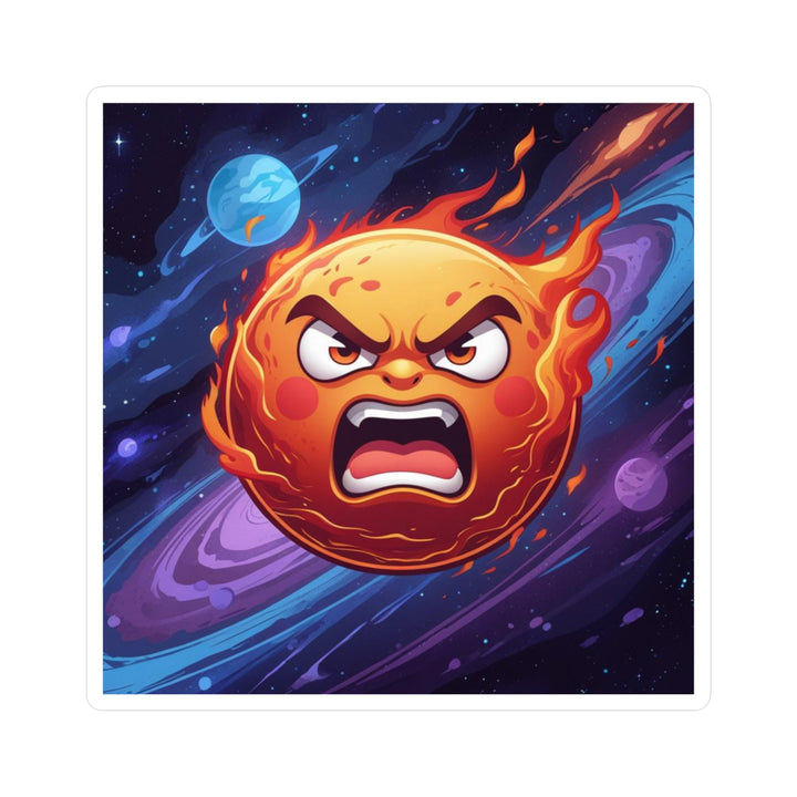 Fiery Cosmic Sun Vinyl Kiss-Cut Sticker – Bold, Weatherproof & Removable