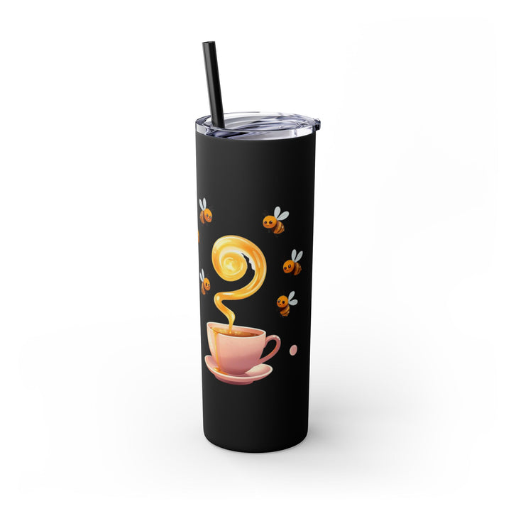 Pink Honeybee 20oz Skinny Tumbler with Straw – Cute Tea Cup Design