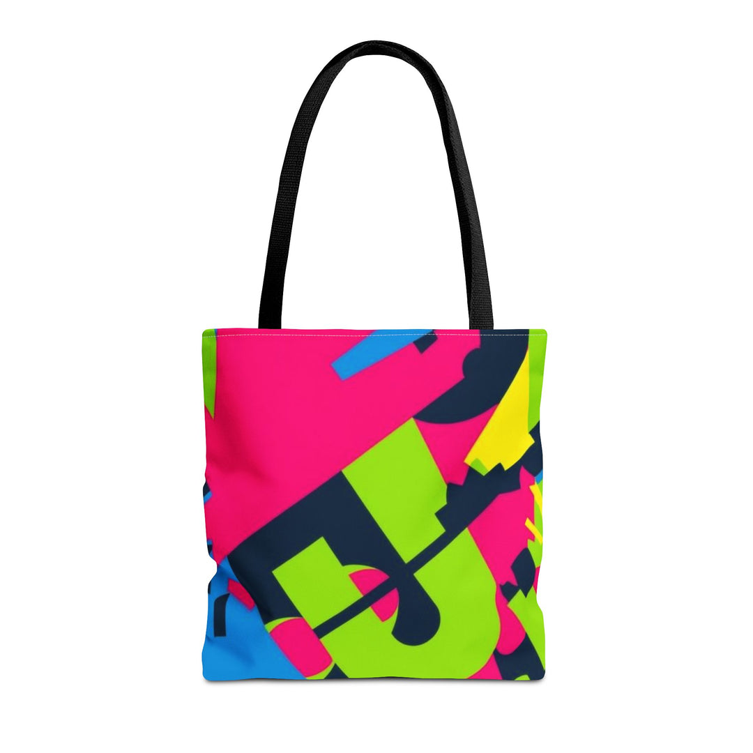 Bold Neon Geometry All-Over Print Tote Bag – Custom, Durable & Stylish