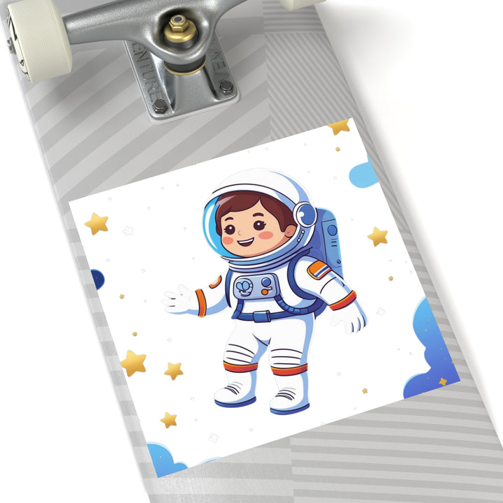 Custom Space Astronaut Square Sticker – Cute Kid-Friendly Vinyl (Indoor/Outdoor)