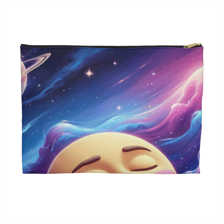 Galaxy Moon Face Accessory Pouch – Cute Cosmic Makeup & Tech Bag