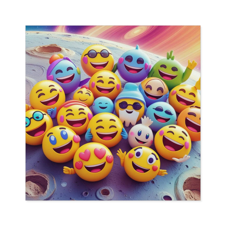 Cosmic Emoji Square Sticker – Weatherproof, Customizable, Fun Outdoor Decal
