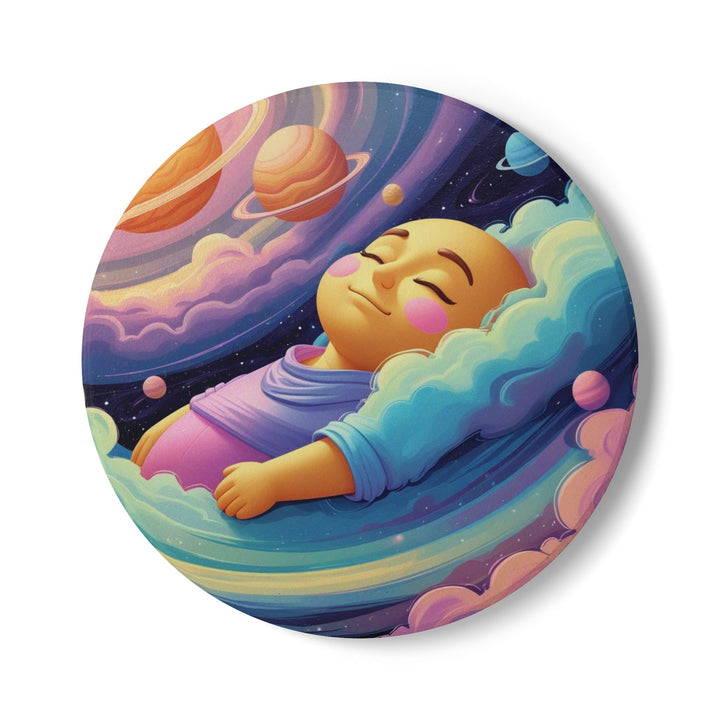Galaxy Baby Dream Ceramic Coaster – Cute Pastel Space Nursery Decor