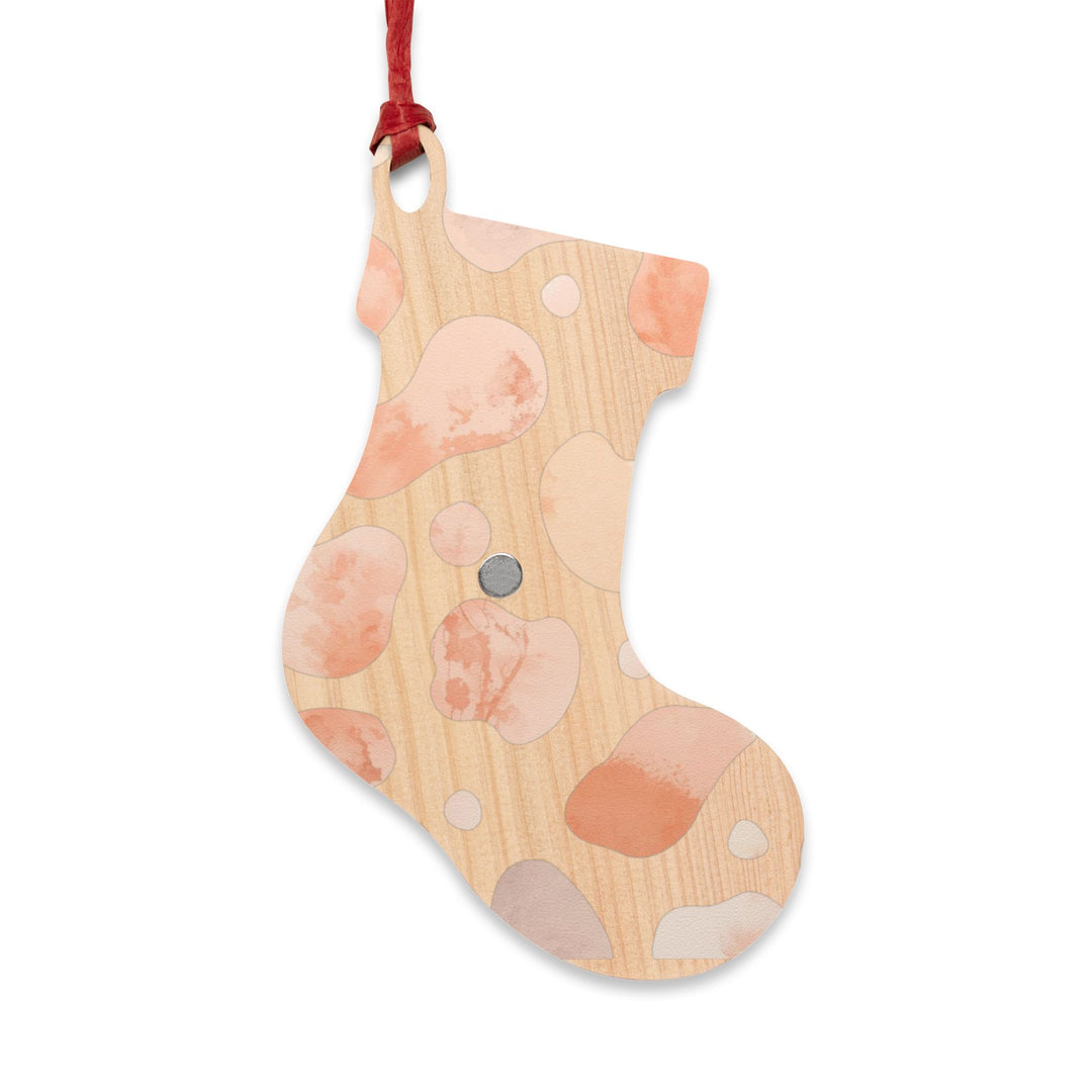 Handcrafted Wooden Ornaments – Modern Abstract Watercolor, Magnetic & Giftable