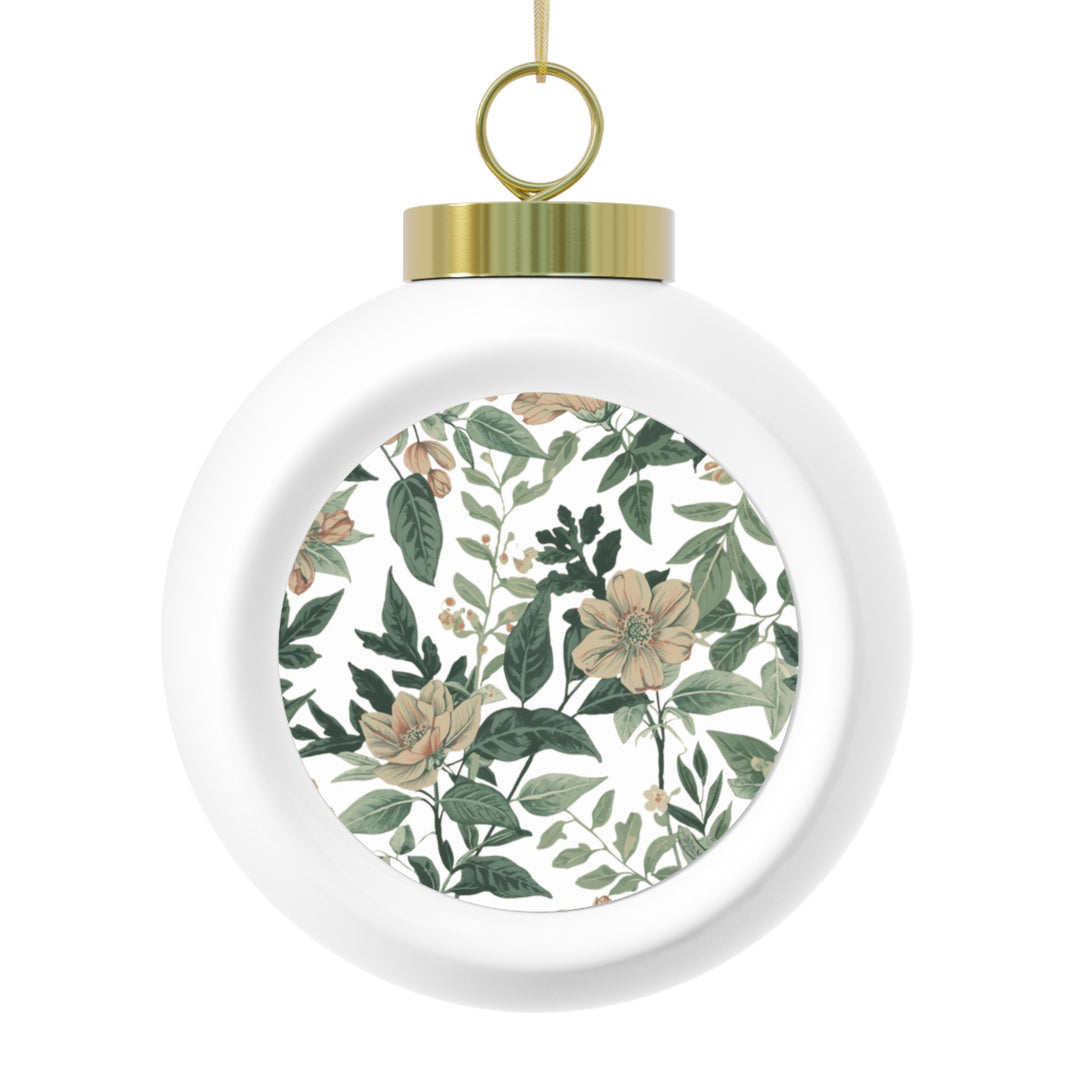 Personalized Vintage Floral Holiday Ball Ornament – Handcrafted, Elegant Gift