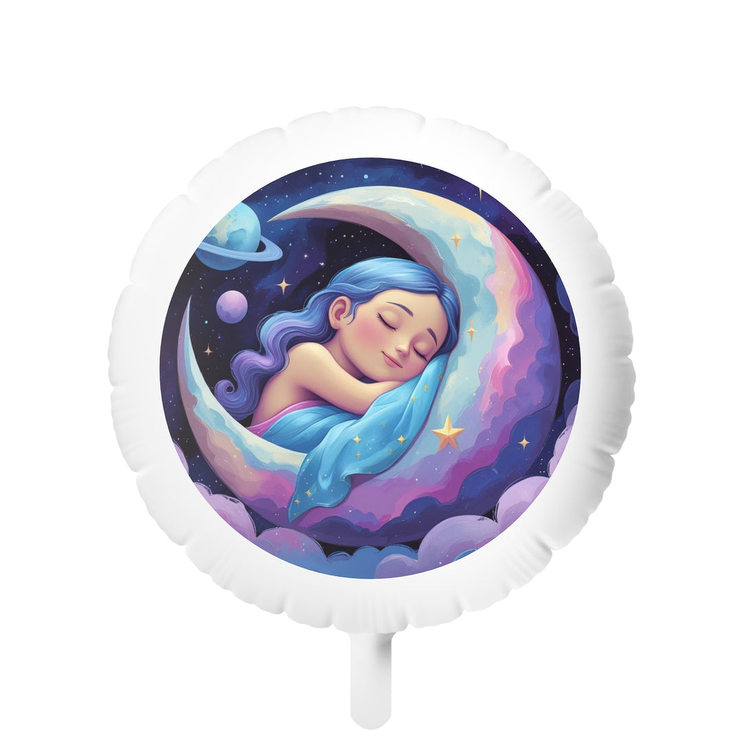 Dreamy Moon Girl Mylar Helium Balloon – Customizable, Calming Celestial Decor