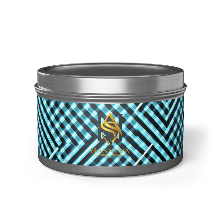 Modern Geometric Tin Candle – Handcrafted, Custom Scented, Art-Inspired