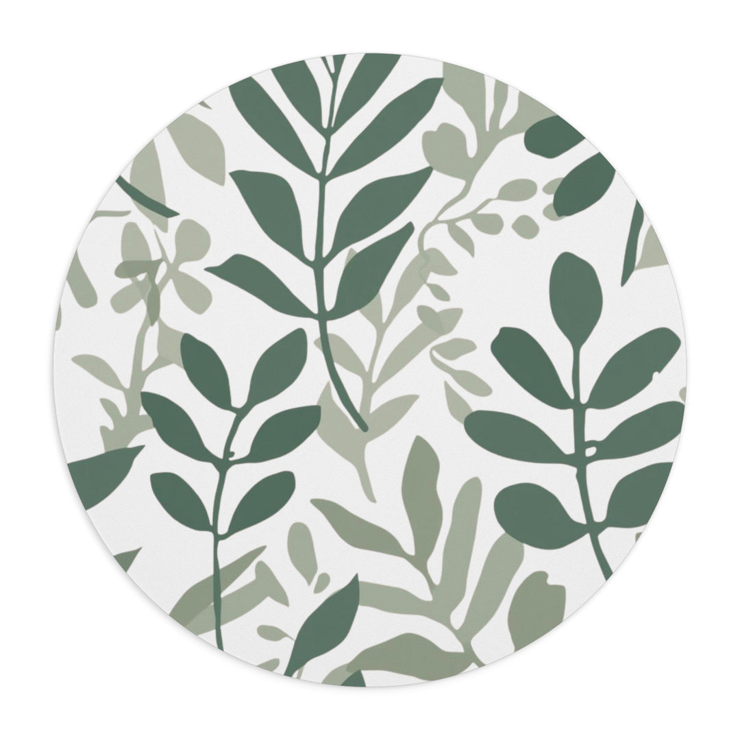 Personalized Botanical Mouse Pad – Sleek Black Desk Mat with Leafy Design