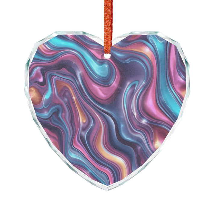 Radiant Crystal Glass Ornament – Iridescent Swirl Modern Decor Gift
