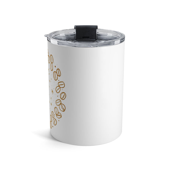 10oz Insulated Coffee Tumbler – Hand-Drawn Beans, Modern Café Chic