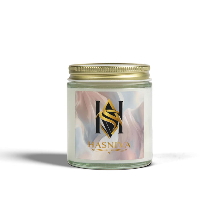Hand-Poured Coconut Apricot Scented Candle – Modern Pastel, 4oz/9oz