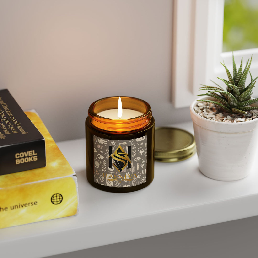 Boho Botanical Coconut Apricot Scented Candle – Hand-Poured, Luxe Decor