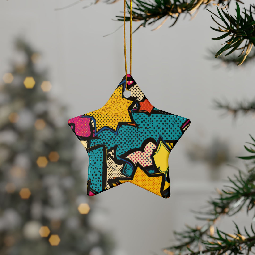 Custom Pop Art Double-Sided Ceramic Ornaments – Comic Book Fun (1/3/5/10pcs)