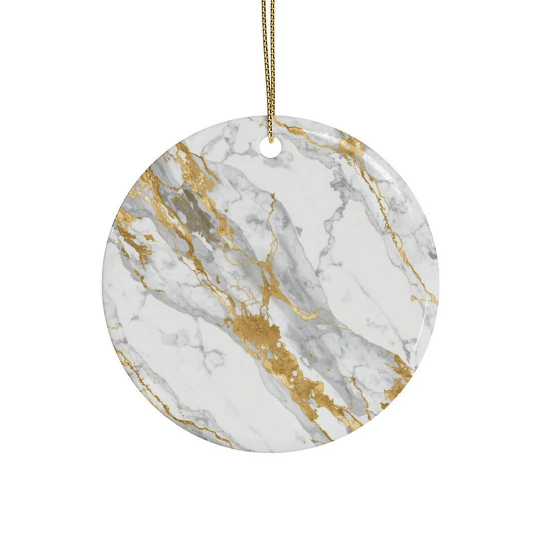 Custom Marble-Effect Ceramic Ornaments – Elegant Gold Veins, 1-20pcs