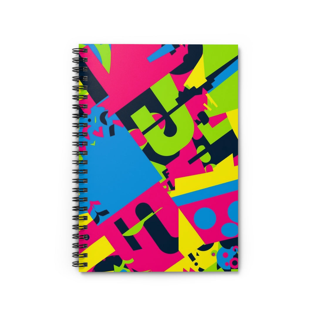 Vibrant Geometric Spiral Notebook – Ruled, Trendy Abstract Design, 6x8
