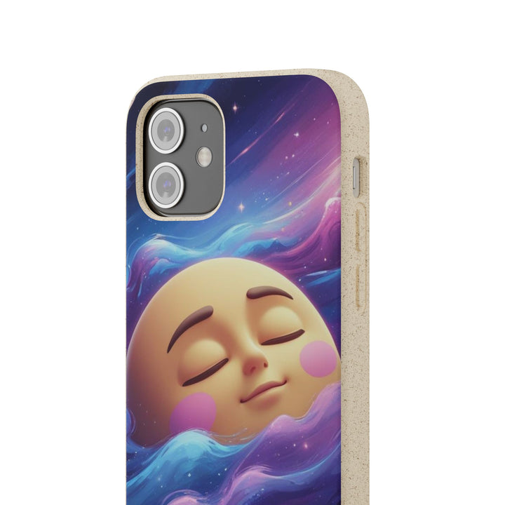 Dreamy Galaxy Biodegradable Phone Case – Eco-Friendly, Cute Moon Design