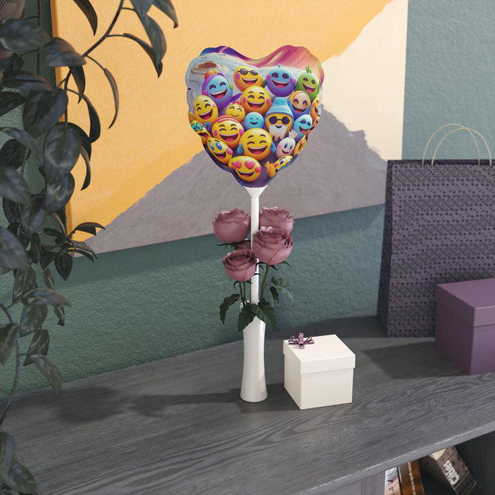 6” Emoji Balloons – Round & Heart | Playful Space Design | Custom Party Decor