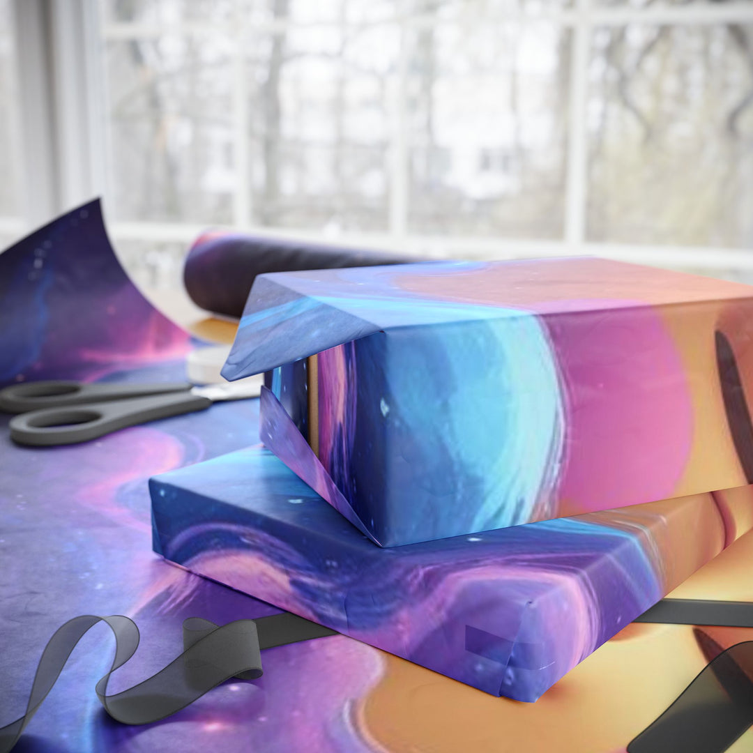 Custom Galaxy Wrapping Paper – Cute Smiling Moon, Premium Eco Gift Wrap