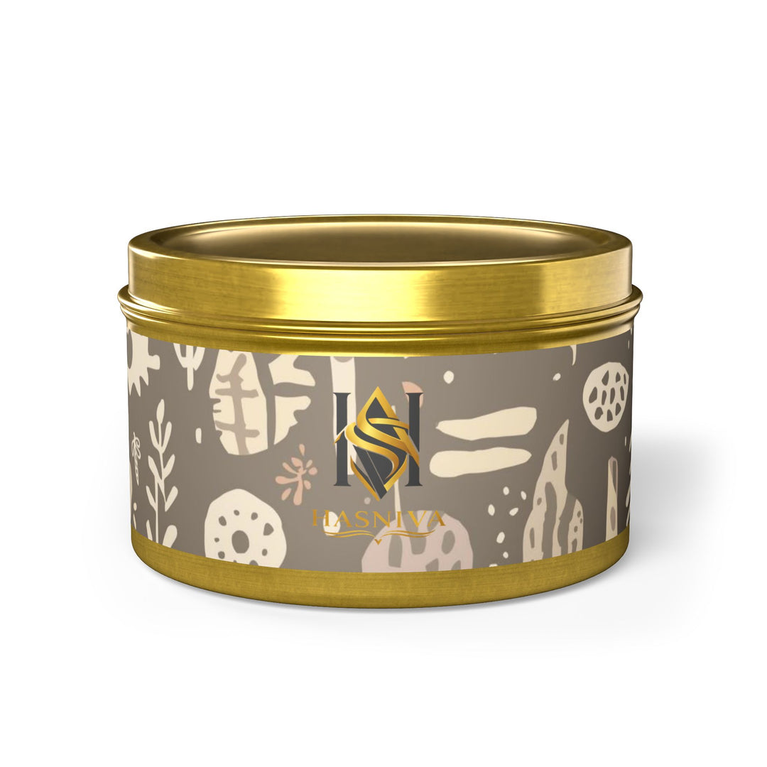 Handcrafted Boho Tin Candles – Custom Fragrance, Botanical Pattern, Gift-Ready