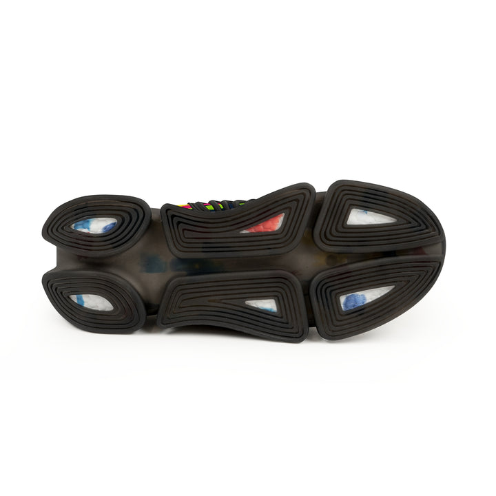 Men's Mesh Sneakers – Vibrant Geometric Modern Comfort, Memory Foam Sole