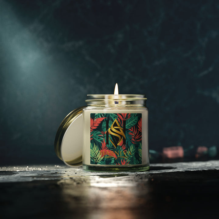 Hand-Poured Coconut Apricot Scented Candle – Tropical Leaf, 4oz/9oz